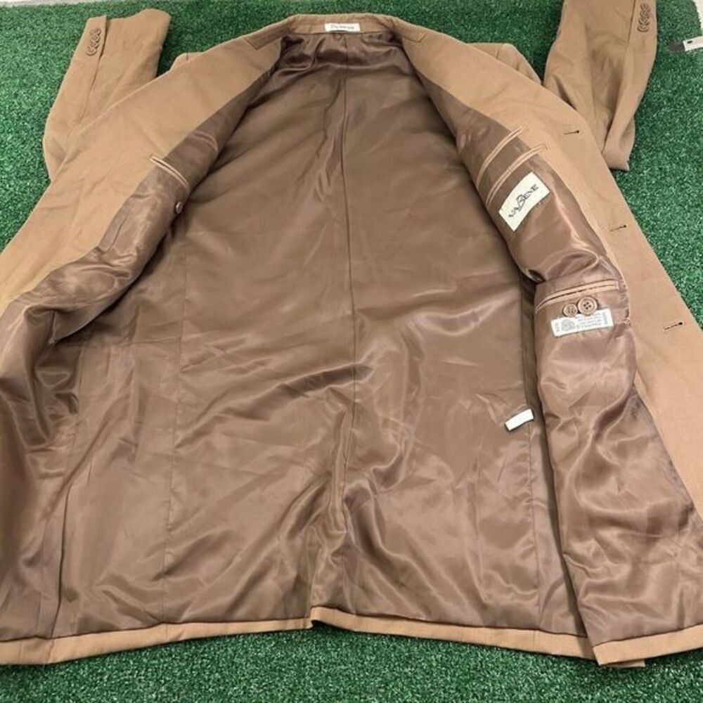 Vabene Blazer Jacket Mens‎ 44R Brown Wool Long Coat Work Formal Outdoor - Picture 6 of 11
